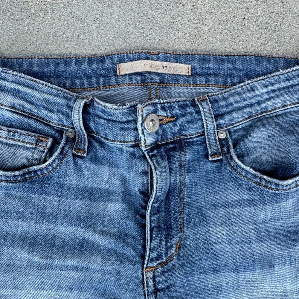 Joes Jeans Women Size 24‎ Mid Rise Slim Straight Raw Edge Cuff Medium Wash Denim - Picture 3 of 11